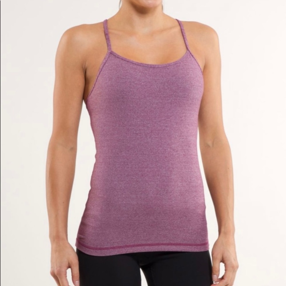 Lululemon Power Y Tank Heathered Plum